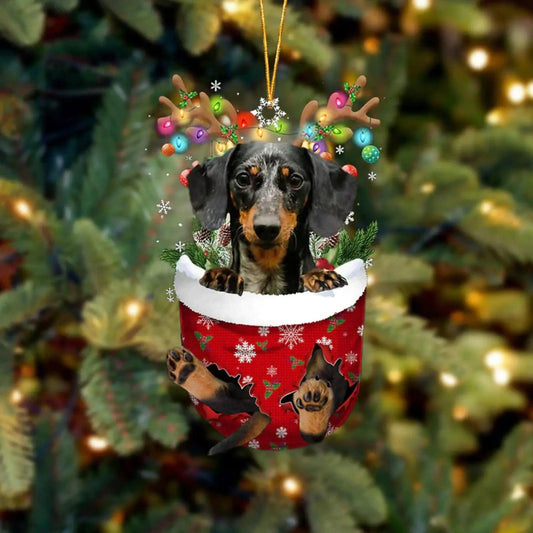 Dapple Dachshund Christmas Tree Pendant Cute Puppy Resin Acrylic - mlgcustom