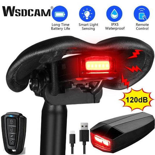 Waterproof Wireless Bike Alarm - USB Charge Remote Control LED Taillight Bike Finder - mlgcustom