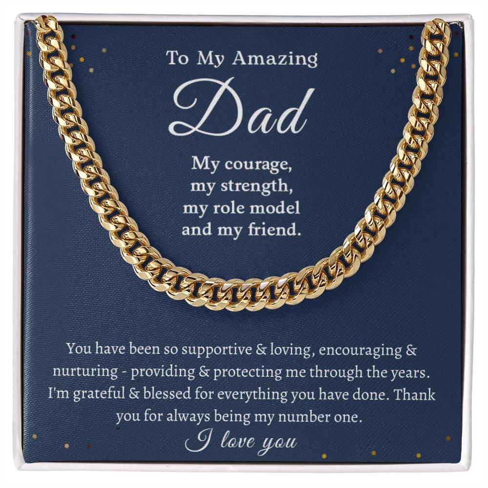 To My Amazing Dad | I Love You - Cuban Link Chain - mlgcustom