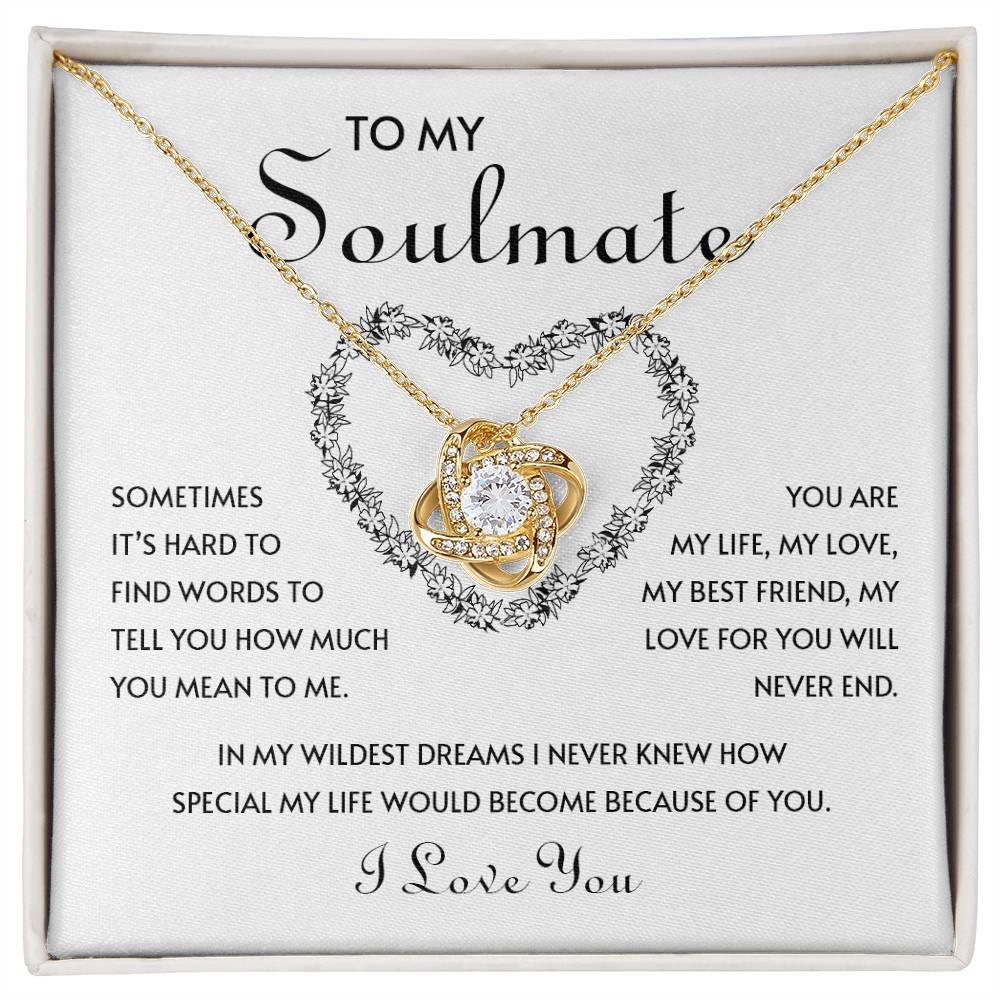 To My Soulmate | I Love You - Love Knot Necklace - mlgcustom