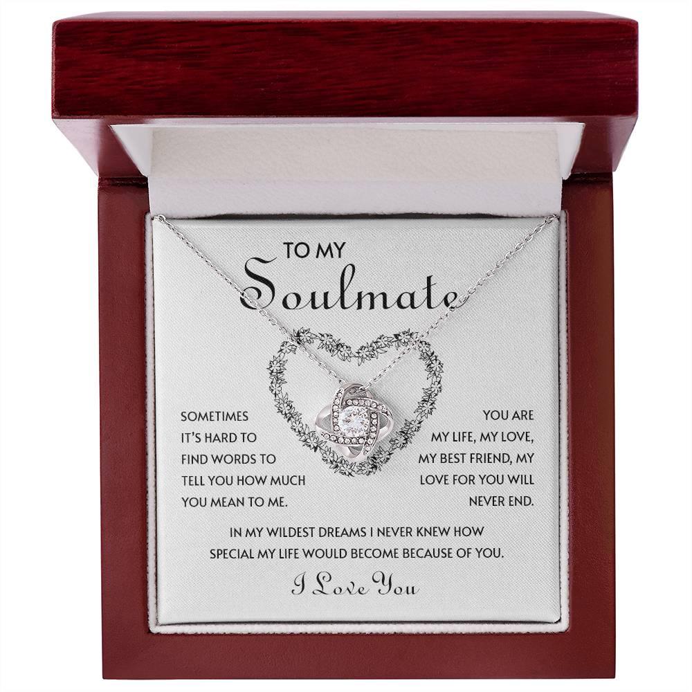 To My Soulmate | I Love You - Love Knot Necklace - mlgcustom